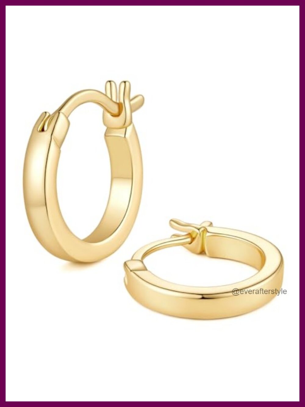 14k Gold Hoop Earrings for Women | Gold Plated Latch Back